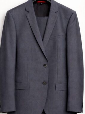 Hugo Boss Men's Dark Navy Pinstripe Two-Button Suit Jacket